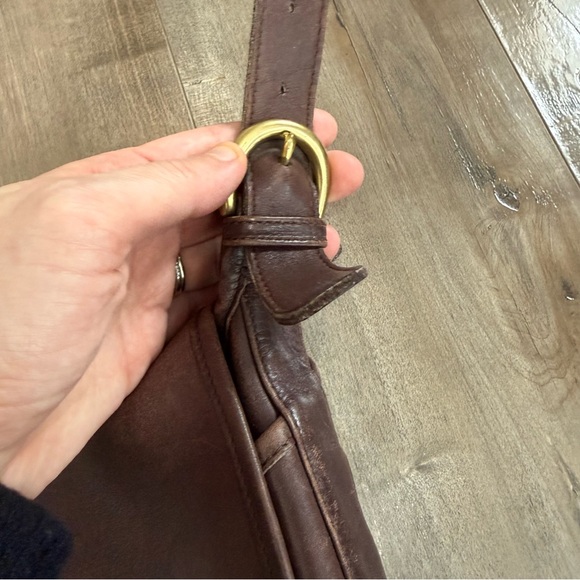 Vintage Coach 90s Whitney Saddle Bag Crossbody Brown Leather Messenger Purse - Picture 6 of 16